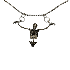 "Crucified Skeleton Necklace"