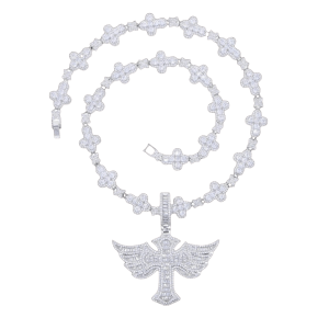 Winged Angel Zircon Diamond Necklace